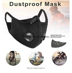 Masque anti-poussière/gaz en maille avec couvercle anti-poussière, masque de cyclisme protection contre le smog extérieur pour hommes et femmes masque de filtre à air à valve respiratoire réglable