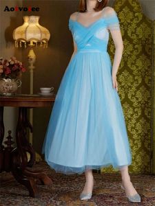Mesh voor dames Nieuwe mode Vintage chique elegante V-hals A-lijn skinny casual hoge taille avondjurk