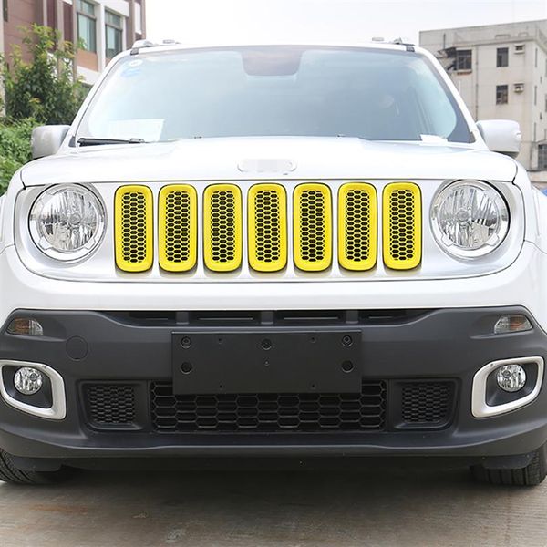 Inserciones de parrilla de malla, cubierta decorativa de rejillas delanteras para Jeep Renegade 2016-2018, accesorios exteriores de red ABS 263K