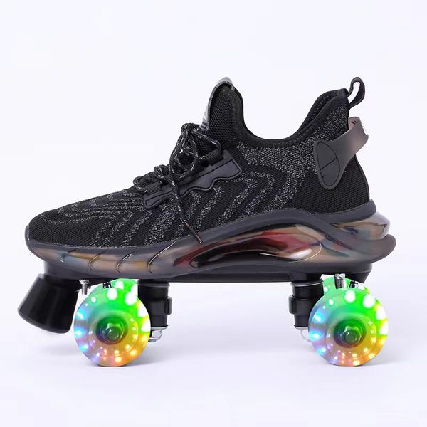 Mesh Tricoted Sports Roller Skates Chaussures Patines Skating Sliding inline Quad Sneakers Training 4 Flash Roues respirant