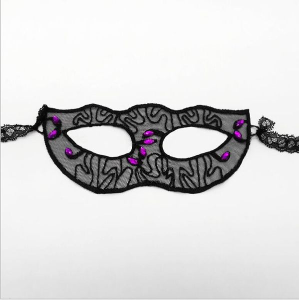 Masques de fête en dentelle en maille boule de mascarade oeil de diamant sexy Halloween disponible pour masque d'anniversaire et de mariage