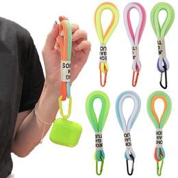 Maille Landyard pendentif fluorescent téléphone portable sangle sac tressé corde porte-clés mode créatif décoratif Keycord accessoires