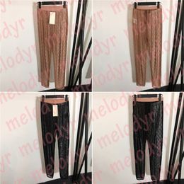 Legging en maille sexy pantalon textile lettre de strass pantalon slim