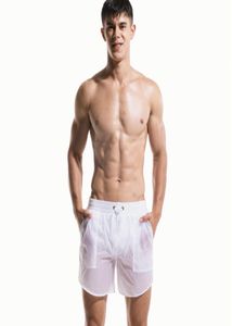 Mesh doublure de plage shorts shorts sexy hommes de maillot de bain transparent