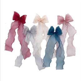 Mesh Ribbon Bow Haar Clips Mode Haaraccessoires Dames Duckbill Haarspelden Clip Wild Lovely Style Boutique Headwear Nieuw meisje