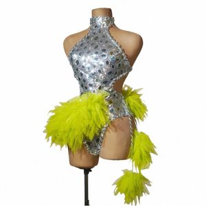 Mesh Ruche Vrouwen Stralende Pailletten Backl Body Voor Vrouwen Outdoor Stage Dance Zanger Kostuum Drag Queen Outfit Fotoshoot M5Yr #