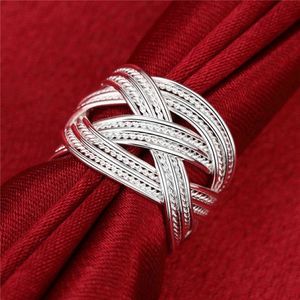 Mesh vorm kerstcadeau Sterling verzilverde ring DMSR024; cool 925 zilveren plaat nieuw ontwerp vingerring voor dame 10 stuks a l275A