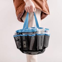 Caddie de douche en maille, sac fourre-tout de douche à séchage rapide, organisateur de toilette et de bain suspendu Oxford avec 8 compartiments de rangement LX2837