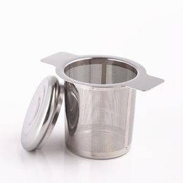 Mesh Tea Infuser Herbruikbare Theezeeftheepot Rvs Losse thee Blad Spice Filter Drinkwaren Keukenaccessoires LX2467