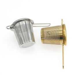 Infuseur à thé en maille, passoire à thé réutilisable, théière en acier inoxydable, feuille de thé en vrac, filtre à épices, poignée pliante, verres, outils de cuisine