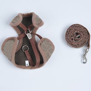 Gilet en maille pour chien, ensemble de laisse pour petits et moyens chiens, imprimé de mode, harnais pour chien, bouledogue français, carlin, corde de leader A206 20264w