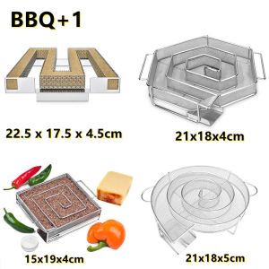 Meshes Koude Rookgenerator BBQ-accessoires Stalen barbecue Grill Kookgereedschap Roker Zalm Bacon Vis Mini Appel Houtsnipper Rookdoos