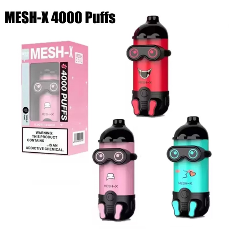 MESHKING MESH-X 4000 Puffs Disposable E Cigarettes Minions Cartoon Design Yellow Man Vape 12ml Pods Pre-filled Mesh Coil Vaporizers 650mAh Rechargeable Battery