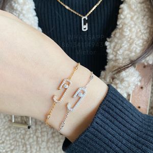 MESKA MOVE UNO diseñador Pulsera Tobillera para mujer diamante Plata 925 chapada en oro 18K reproducciones oficiales Calidad T0P No se desvanecerá exquisito regalo 006