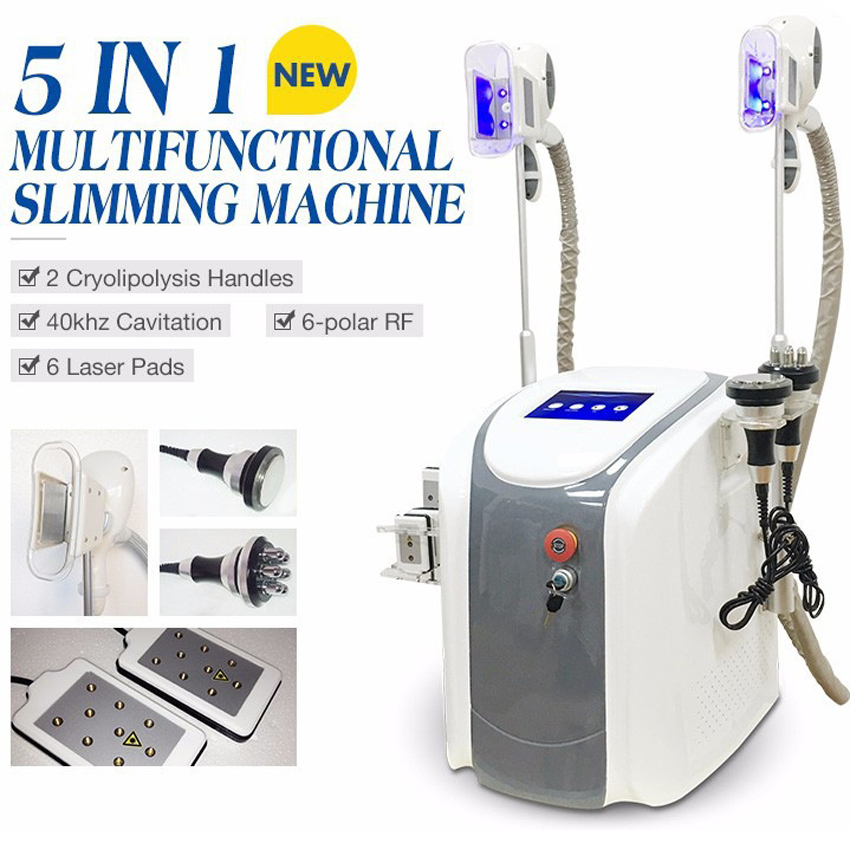 Mesoterapianordning Desktop Dubbelhuvudet negativt tryck Ice Sculpture Instrument Cryolipolyss Beauty Instrument 40kcavitation Machine