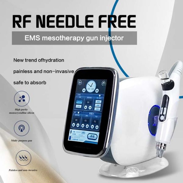 Appareil de mésothérapie EMS Nano Microneedle RF Machine sans aiguille Meso Gun Injection Lifting du visage Enlèvement des rides Serrage de la peau Dispositif de radiofréquence