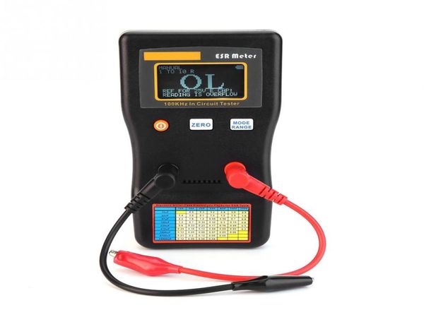 Mesr100 ESR Capacitancia Medidor de ohmios Profesional Medición de capacitancia Resistencia Circitor de circuito Tester8067267