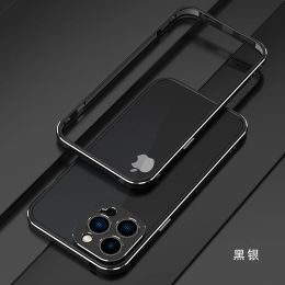 Messen Bumper para iPhone 13 Pro Max Ultra Fin Alumper Case para Apple iPhone 13Pro Metal Telep Cubierta con protector de lente de cámara