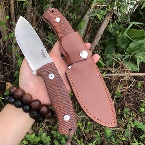 Tactiques de survie en extérieur de Messen D2 Small Straight Knife en bois Handle Integrated Camping Hunting Personal Defense Soutien outil