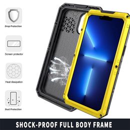 Messen Full Body Brody Brack Base pour iPhone 14 Pro Max Plus Cover 13 12 Mini 11 Metal Grade Metal Heavy Duty Duty IP68 SKINS FUNDA IPAPHERPHOP