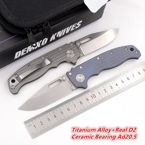 Messen Jufule Nouveau AD20.5 Shark Céramique portant Titanium Handle D2 Mark AUS10A Pliage de camping Tactical Camping EDC Tool Utility