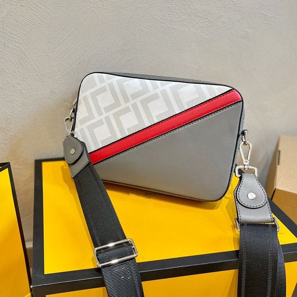 Bolso de mensajero para hombre Diseñador de moda Bolsos de cartero Bolsos de hombro de cuero cuadrados Letra extraíble Correa ancha Hombre Crossbody con bolsillo con cremallera Monedero Sacoche