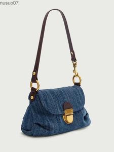 Messenger Bags Geavanceerde Fold Lock Crossbody Tas Dames Mode Casual Onderarm Handtas 2023 Denim Schoudertas Vintage Vrouwelijke Messenger BagL2403