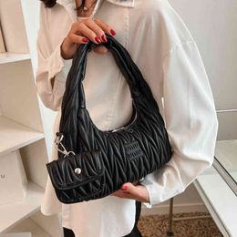 Messenger Bags design bag women's 2022 new summer texture sling shoulder underarm hand mother Fold Handbags