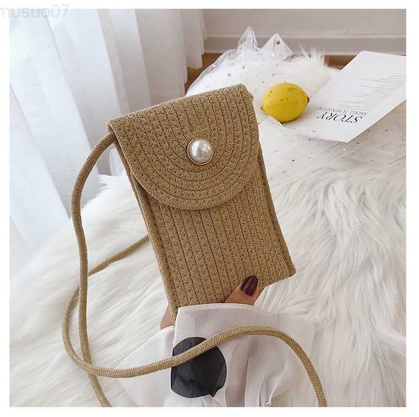 Bolsas de mensajero de alta calidad Ladies Luxury Handbag Bag Mobile Telephone Bag Universal Striped Mobile Bag Bag Messenger Cover Girl Gift L230815