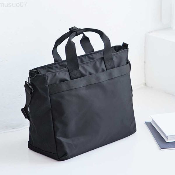 Messenger Bags Bolso de negocios de estilo coreano para hombres, bolso de mensajero de tela de nailon, bolso de hombro de gran capacidad, bolso de viaje de moda, bolso informal para ordenador portátil L230814