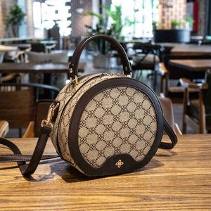 Messenger -tassen Gedrukte handtas Damestas Nieuwe Sling One Shoulder Foreign Style Small Round Bag