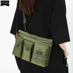 Messenger Bolsen VC Streetwear Tend Magazine Bag Ejército Green Men's Small Crossbody Bag Bolsos de hombro Nylon Bolsas de mensajero para hombres L230815