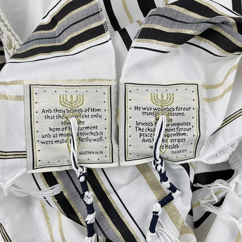 Shawl cristão messiânico/Tallit O lenço de xale de oração do Messia Tallit 180x130cm (72 x 51 polegadas)