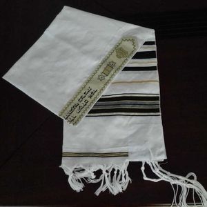 Messiaanse Tallit Gebedssjaal Talit Blauw En Goud Met Talis Tas Israel Tallit X0722