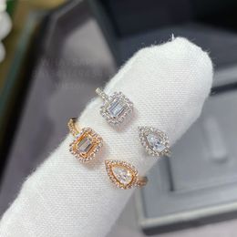 Messiika MY TWIN ringen voor dames ontwerper diamant klassieke stijl Verguld 18K officiële reproducties maat 6 7 8 luxe Nooit vervagen premium geschenken met doos 011