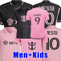 Messi 2023 2024 Miami CF Soccer Jerseys Inter SUAREZ JORDI ALBA SERGIO GOMEZ CREMASCHI FARIAS YEDLIN 23 24 Football Hommes Enfants Joueur et Fans Version Chemise 4XL