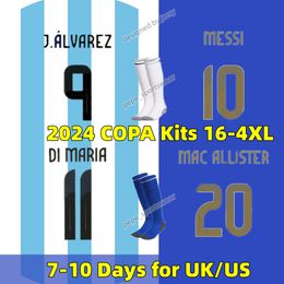 Messis Camisetas Argentina Jerseys de fútbol 2024 Copa América 3 Stars Mac Allister Kits Kit 2025 Camisa de fútbol del equipo nacional del equipo Di Maria Lautaro Martinez 3xl 4xl