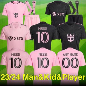 Messi Inter Miami CF 2023 2024 Jerseys de football Matuidi Fray Campana Yedlin Beckham MLS 23 24 Chemise de football Hommes et enfants Player Fans Version Jersey Uniforme