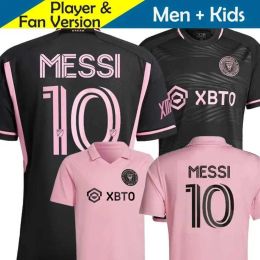 Messis InTerS MiaMi Voetbalshirts 2023 2024 Voetbalshirt Kindertenue Thuis 23/24 MLS Training Uit Fans Speler Roze Zwarte Versie MARTINEZ BE