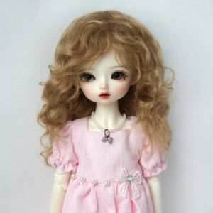 Bebé desordenado Curly Soft Wave Mohair Bjd Wigs JD738 1/12 1/8 1/6 1/4 1/3 OB11 YOSD MSD SD DOD Nature Nature Curly Doll Hair 240329