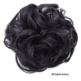 Chignon désordonné morceau de cheveux bouclés ondulés chouchous pour les cheveux des femmes chignon postiche synthétique faux anneau de cheveux