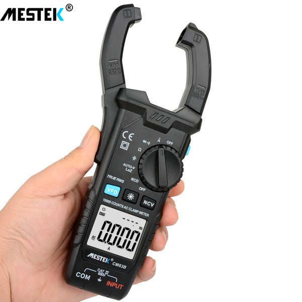 MESTEK CM83D Medidor de abrazadera digital verdadero RMS DC CA Voltaje AMMETER Ampere Ampere NCV OHM Tester Multímetro Herramienta de electricista