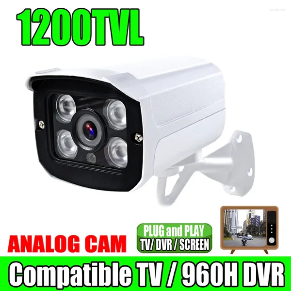 Cámara Cctv de seguridad de Metal 1200tvl, Tv Compatible con Hd, resistente al agua Ip66, matriz de 4led Ir-cut para exteriores, actualización de visión nocturna de 35m para el hogar