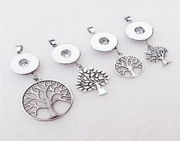 Collier pendentif arbre de vie en métal, boutons à pression de 18mm, bijoux 4 Styles mélangés avec chaîne à maillons 8203755