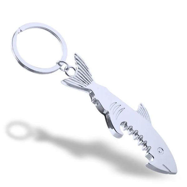 Métal 2 en 1 Shark Keychain Ouvre-bouteille Creative Sharks Fish Key Chain Ouvre-bière Livraison rapide