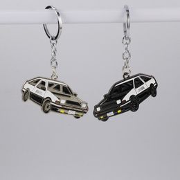 Modèle de manège en métal 3D Modèle de voiture Keychain JDM Chaînes de porte-clés pour Nissan GTR TOYOTA AE86 Double facette