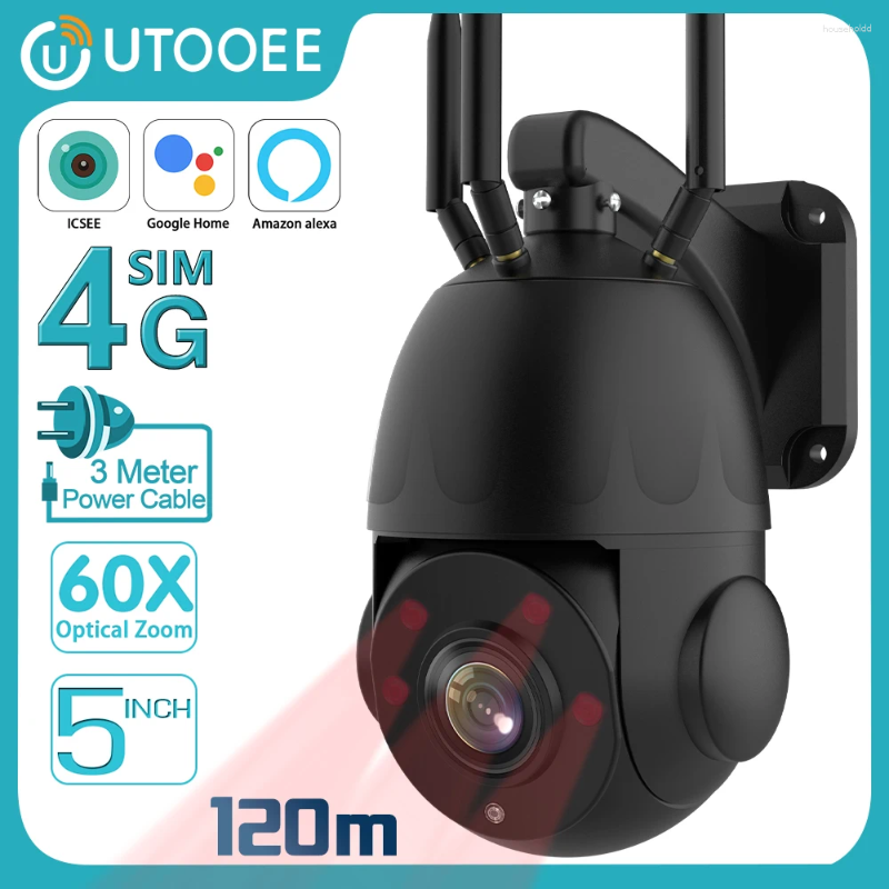 Metal 4G SIM Camera 60X Optical Zoom AI Human Tracking 120M Night Vision WIFI Security Surveillance ICsee