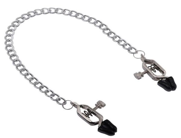 Productos de metal para adultos para parejas Pinzas para pezones con cadena juguetes sexuales bondage Acero Mujeres Clítoris Labios clips estimulantes tor3601387