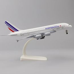 Metaalvliegtuigmodel 20 cm 1 400 Franse A380 metalen replica Ligering Materiaal Simulatie Simulatie Kinderjirant cadeau Decoratie 240328