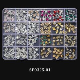 Alliage de métal Nail Art strass 3D Punk Nail Art Rivet accessoires ensemble bricolage marque de luxe ongles charmes dessin animé bricolage décoration d'ongle 240202